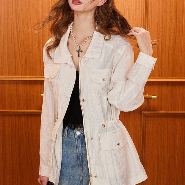 Women's Fashionable Linen Jacket Mune Fashion