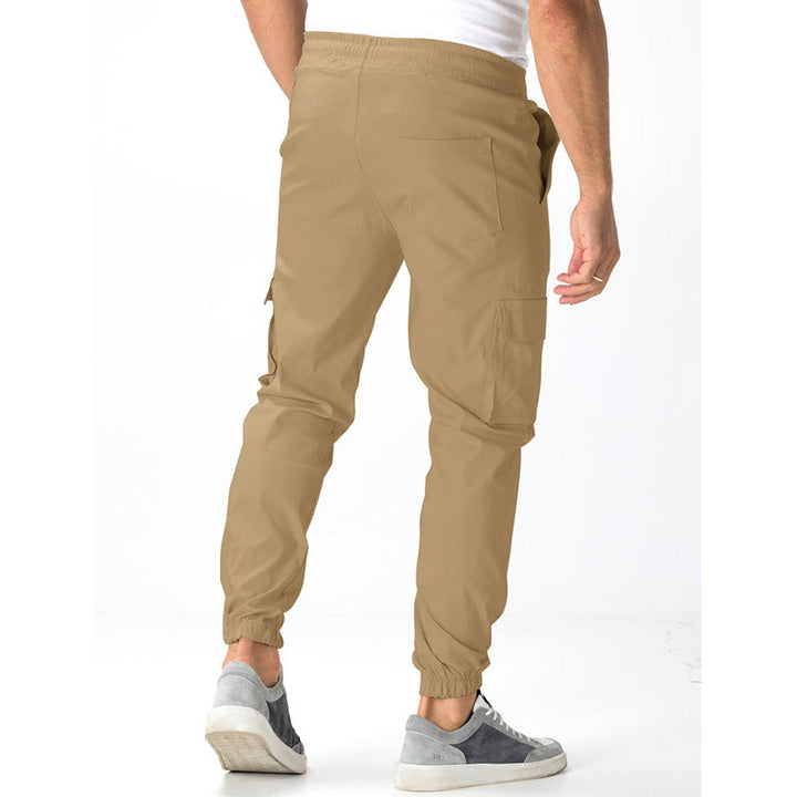 Men's Cargo Jogging Pants in Relaxed Fit with Drawstring, Elastic Cuffs, and Multiple Pockets Mune Fashion