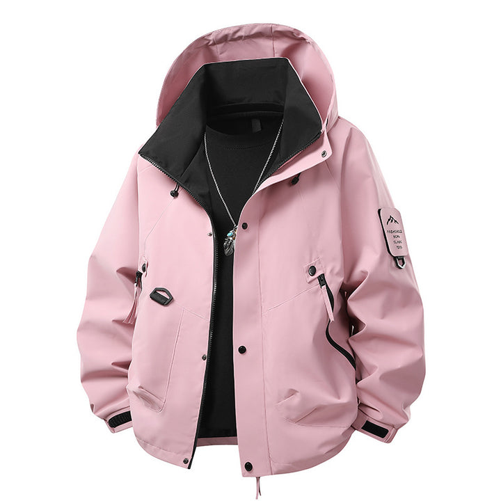 Men's waterproof outdoor utility rain jacket with hood, multiple pockets and adjustable hem Mune Fashion