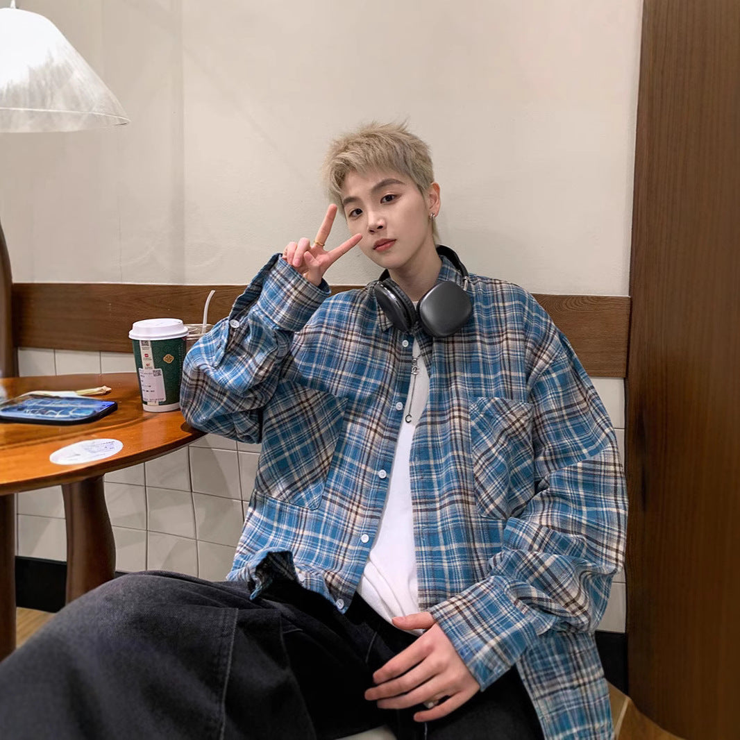 Men's Flannel Shirt with Check Pattern Mune Fashion