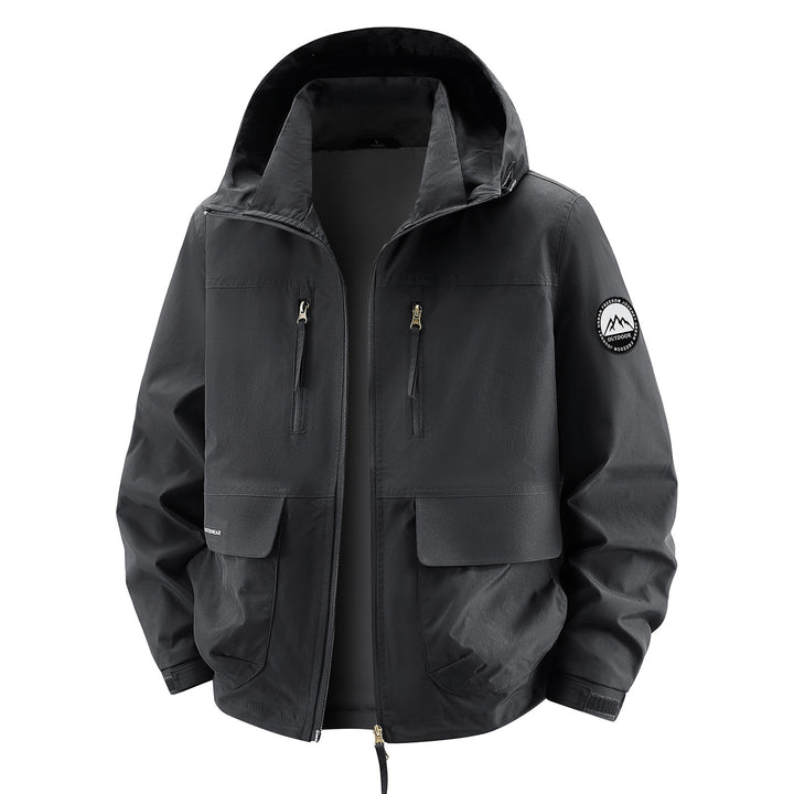 Men's Technical Hooded Field Jacket with Water-Repellent Membrane and Multiple Pockets Mune Fashion