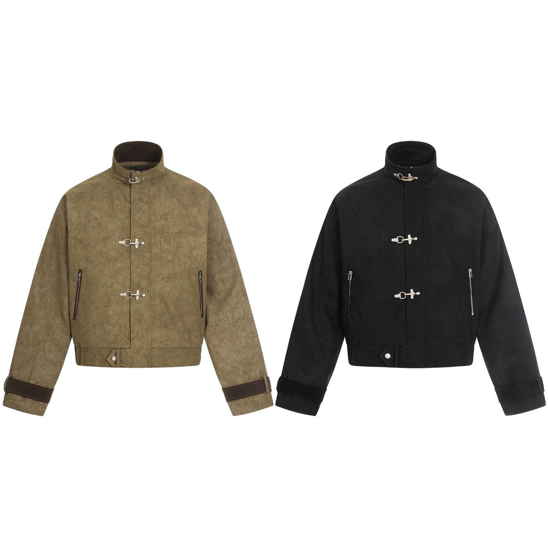 Unisex Short Cut Boxy Blouson with Toggle Closures and Adjustable Cuffs Mune Fashion