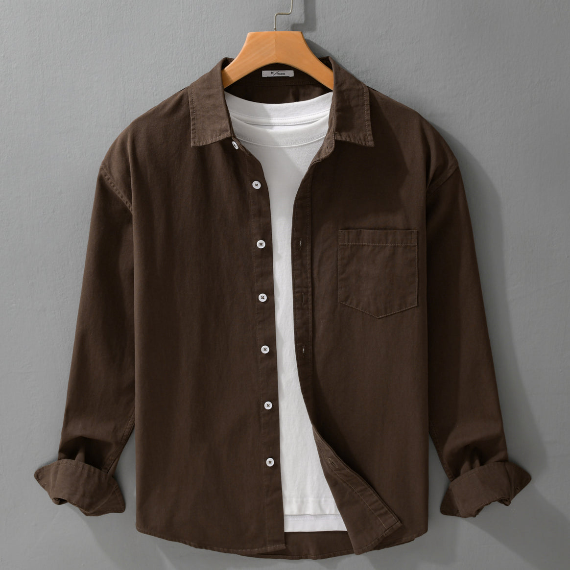 Men's Casual Layering Shirt in Overshirt Style with Soft Cotton Feel and Chest Pocket Mune Fashion