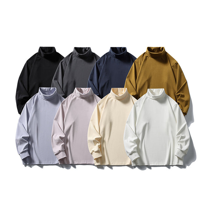 Unisex Oversize-Half-Roll Neck Sweater made of fine Jersey with raglan sleeves and ribbed cuffs Mune Fashion