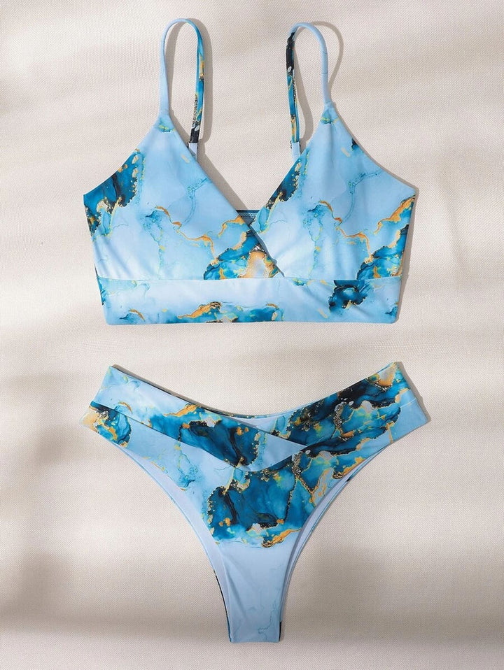 Women's Asymmetrical Bikini Set with Knotted Top Mune Fashion
