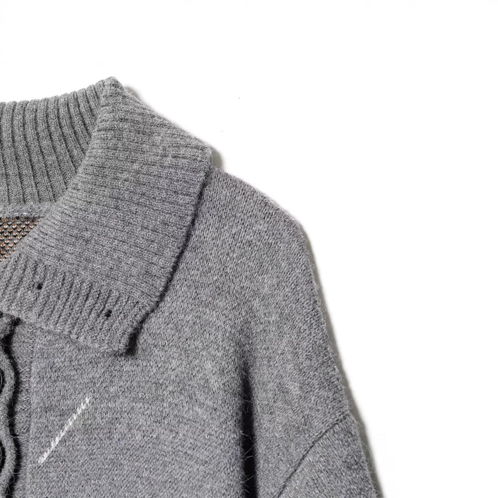 Women’s Oversized Knit Sweater with Diamond Pattern and Turtleneck Mune Fashion
