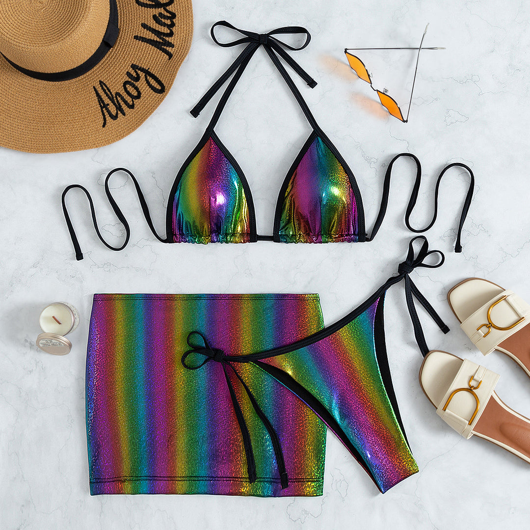 Women's Triangle Bikini with trendy Wrap Skirt Mune Fashion