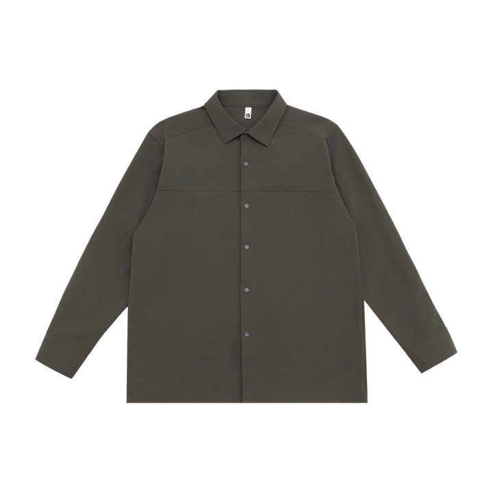 Unisex Longline Shirt Jacket in Boxy Cut made of heavy sweat quality with concealed snap button placket Mune Fashion