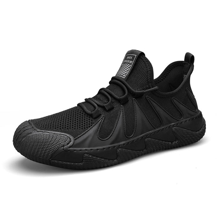 Men's breathable knit sneakers with reinforced toe cap, cushioned comfort insole, and slip-resistant rubber outsole Mune Fashion