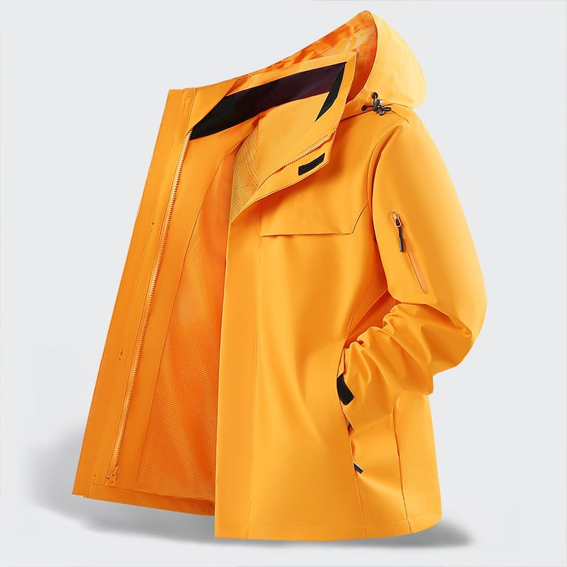 Men's Lightweight Water-Repellent Hooded Softshell Transitional Jacket with Mesh Lining & Utility Pockets Mune Fashion