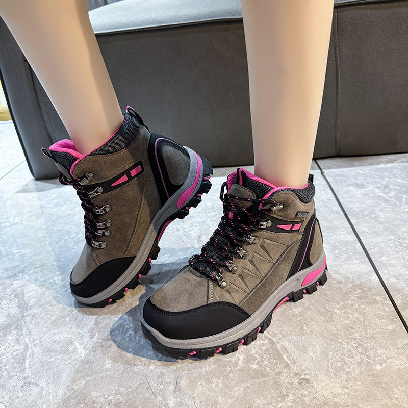 Women nan robust Trekking boots with water-repellent suede look, padded ankle collar, and profiled outdoor outsole Mune Fashion