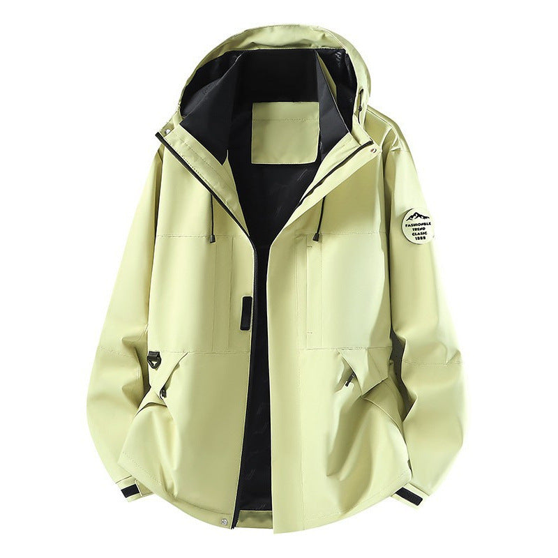 Men's Technical Softshell Hooded Jacket with concealed front zipper and multifunction pockets Mune Fashion
