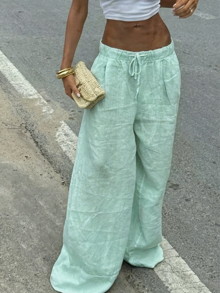 Women wide linen pants Mune Fashion
