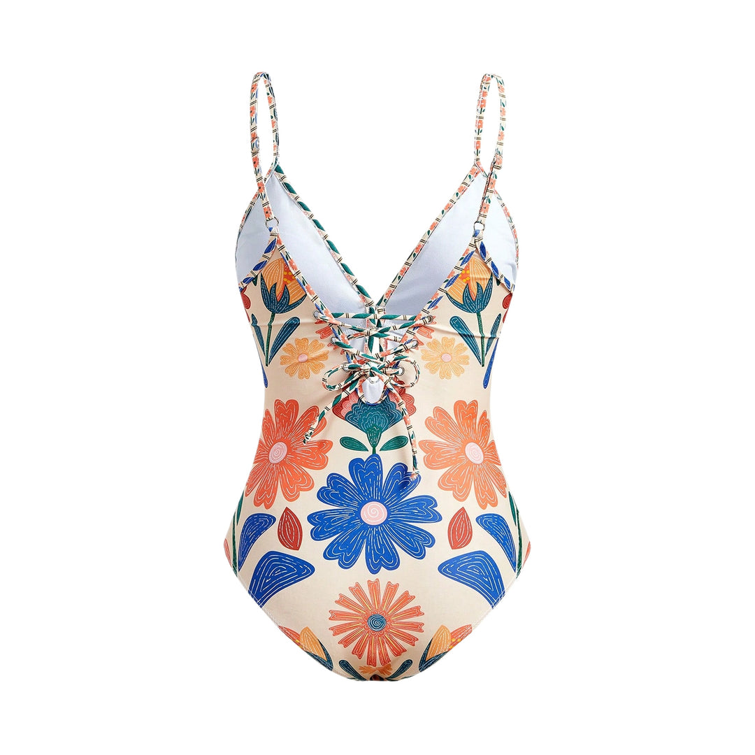 Women's Floral Pattern Swimsuit with Matching Skirt Mune Fashion