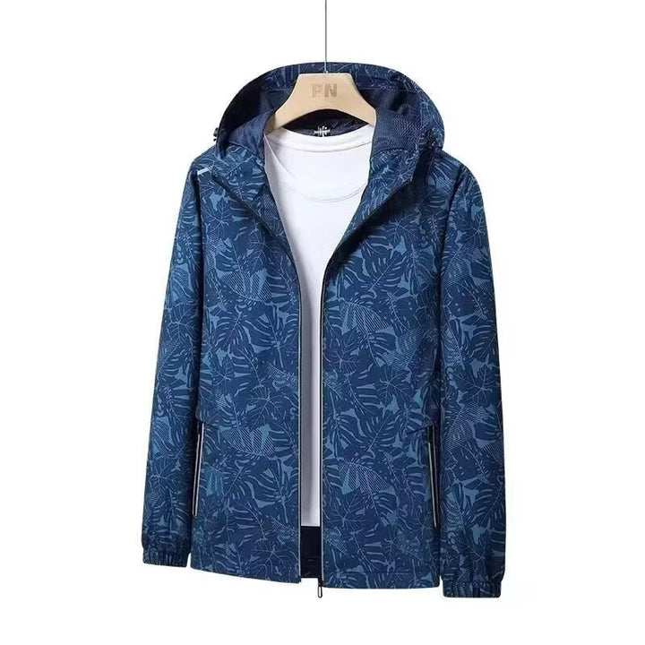 Women’s Breathable Hooded Jacket with Trendy Leaf Print Mune Fashion