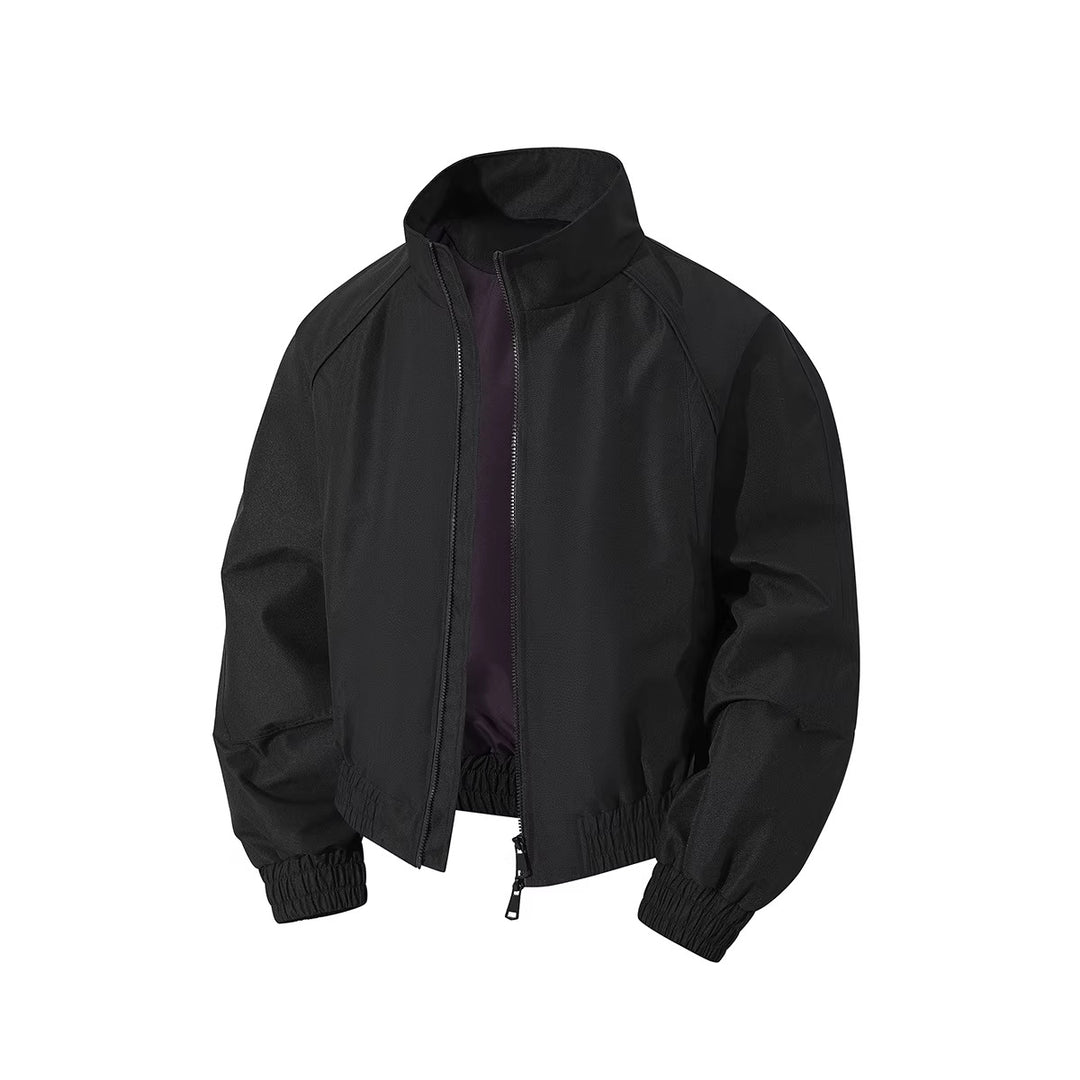 Men's lightweight windbreaker with high collar, two-way zipper and elastic drawstring waist Mune Fashion