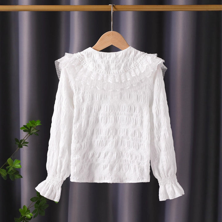 Women’s blouse with voluminous ruffled collar Mune Fashion