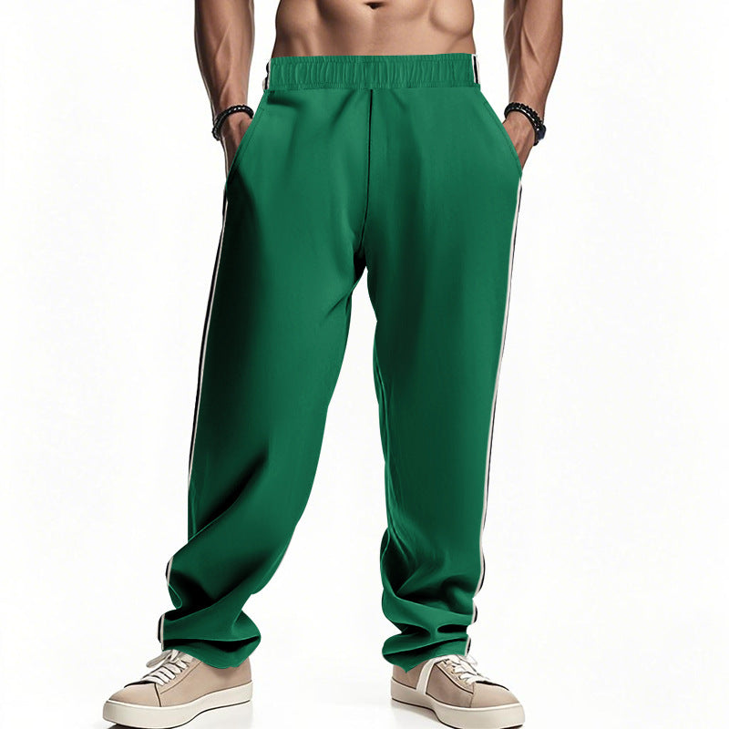 Men's casual sweat joggers with elastic waistband, side double stripes, and soft cotton blend Mune Fashion