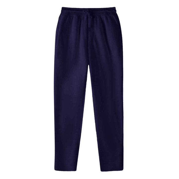 Men's straight-cut sweatpants made of mottled cotton blend with elastic waistband, drawstring, and side pockets Mune Fashion