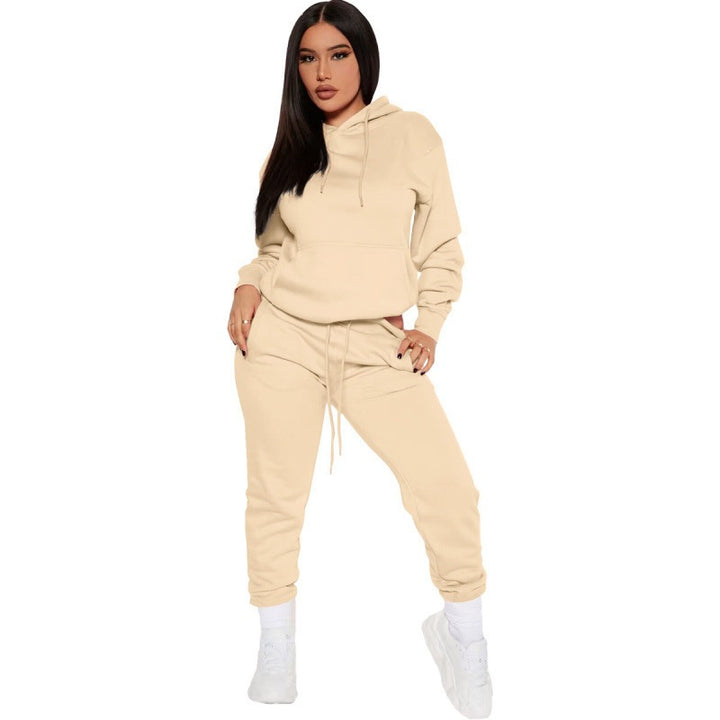Women's two-piece lounge set with hoodie and high-waist jogging pants made of soft French Terry Mune Fashion