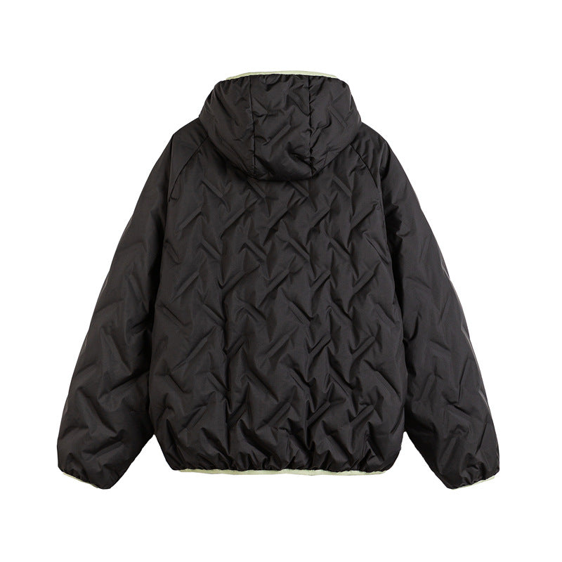 Unisex Padded Hoodie in Boxy Cut with Contrast Edges and Elastic Hem Mune Fashion