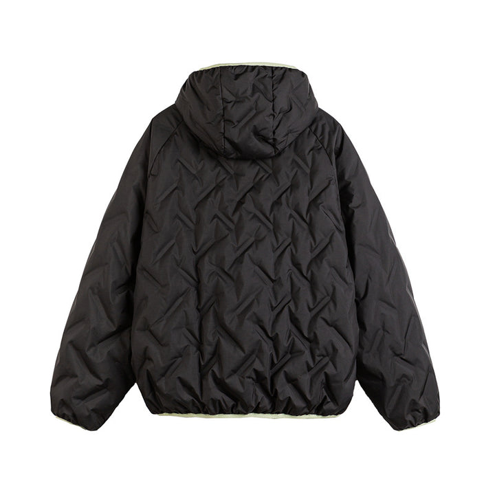 Unisex Padded Hoodie in Boxy Cut with Contrast Edges and Elastic Hem Mune Fashion