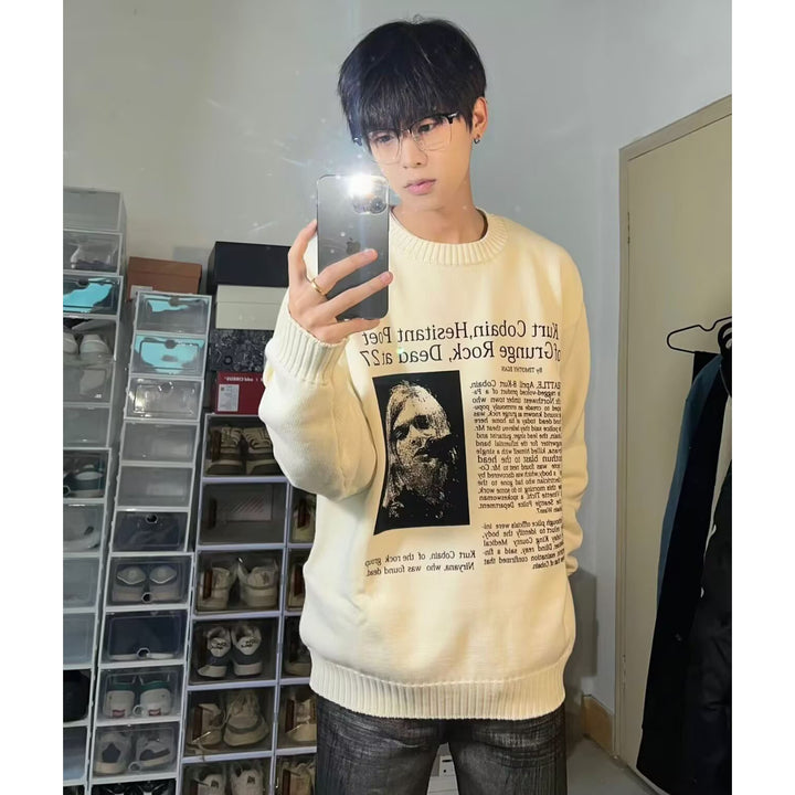 Men's Casual Oversized Sweater with Graphic Print Mune Fashion