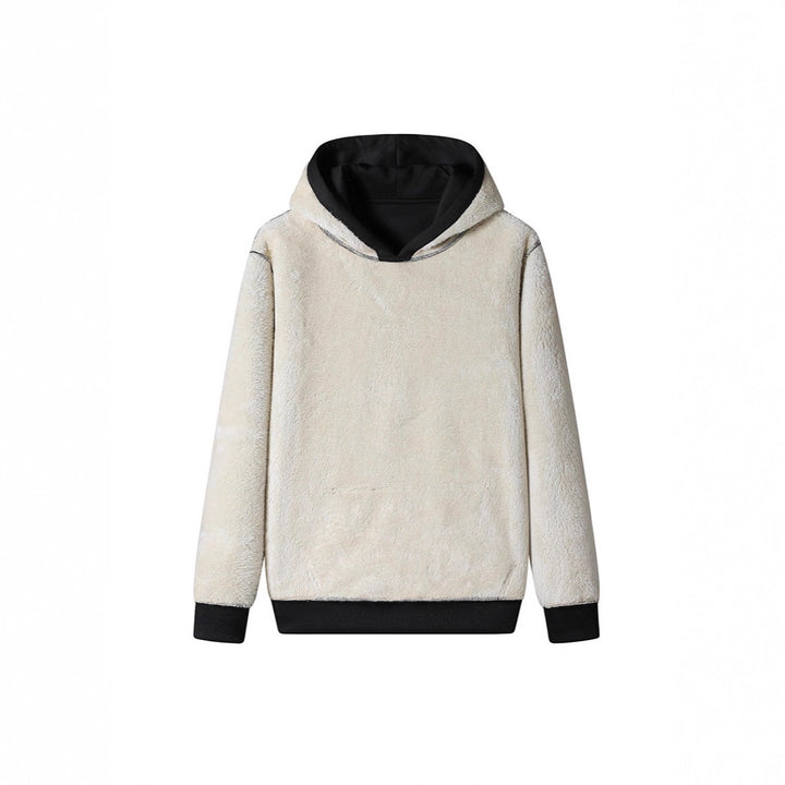 Men's Cozy Teddy Fleece Hoodie with Sherpa Lining and Kangaroo Pocket Mune Fashion