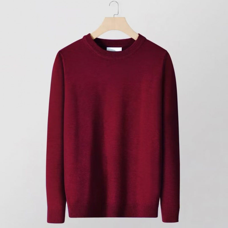 Men's fine crew neck sweater made of cotton blend with light texture and slim fit Mune Fashion
