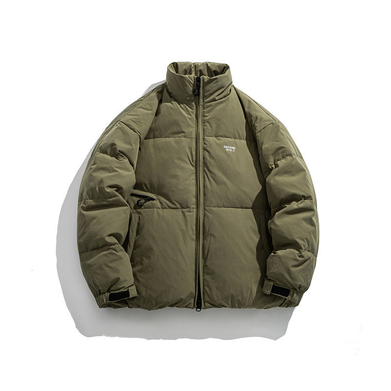 Men's Padded Short Thermal Jacket with High Stand-Up Collar and Adjustable Velcro Cuffs Mune Fashion