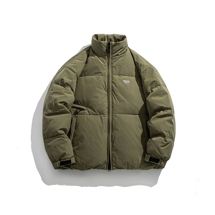 Men's Padded Short Thermal Jacket with High Stand-Up Collar and Adjustable Velcro Cuffs Mune Fashion
