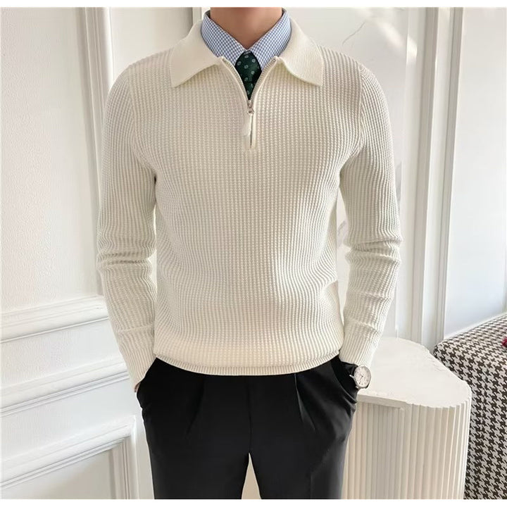 Men's Elegant Pullover with Zipper Mune Fashion