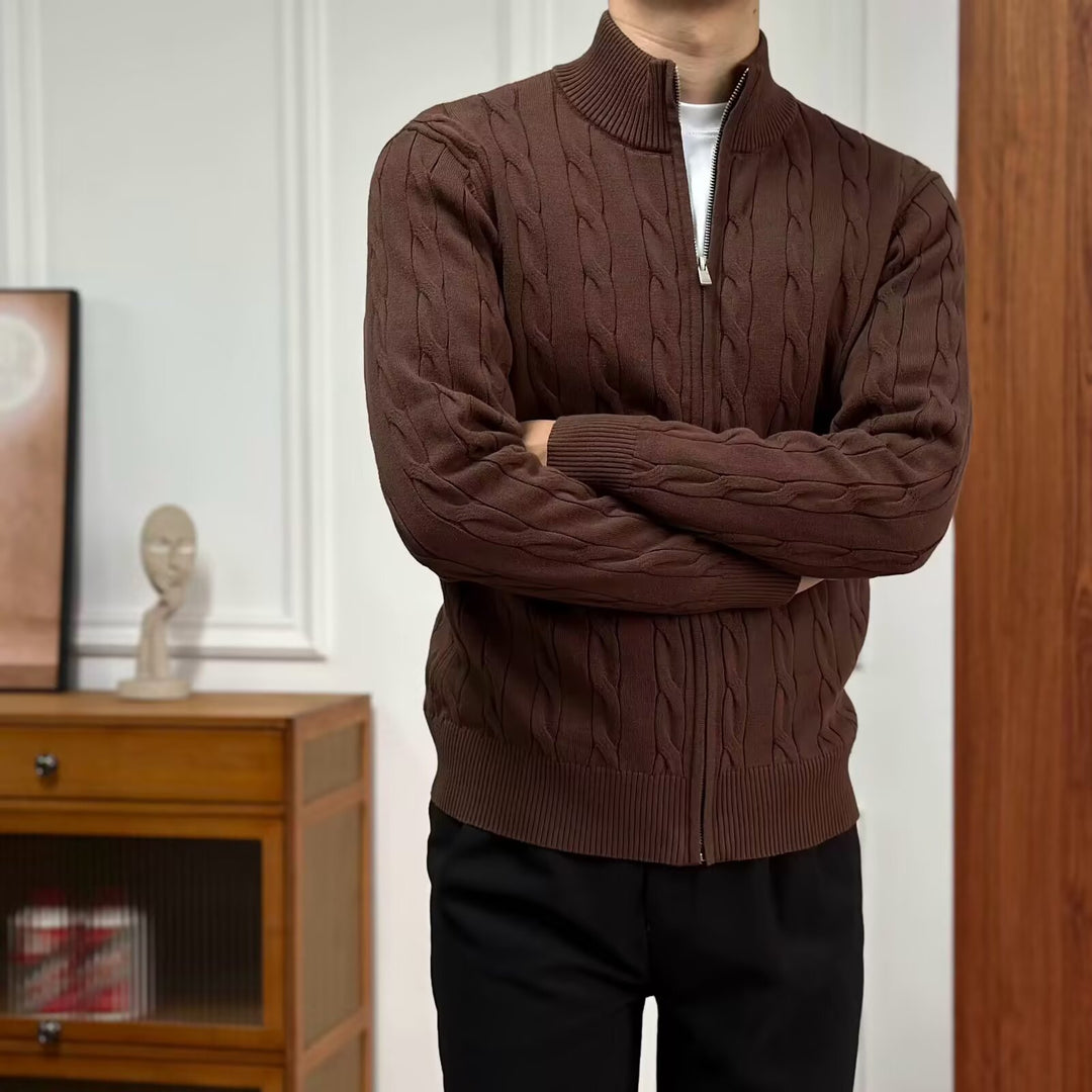 Men's High-Quality Knit Sweater with Zipper Mune Fashion