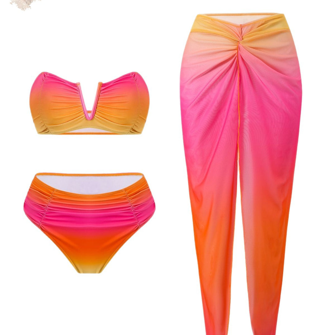 Ladies bandeau bikini with long wrap skirt Mune Fashion