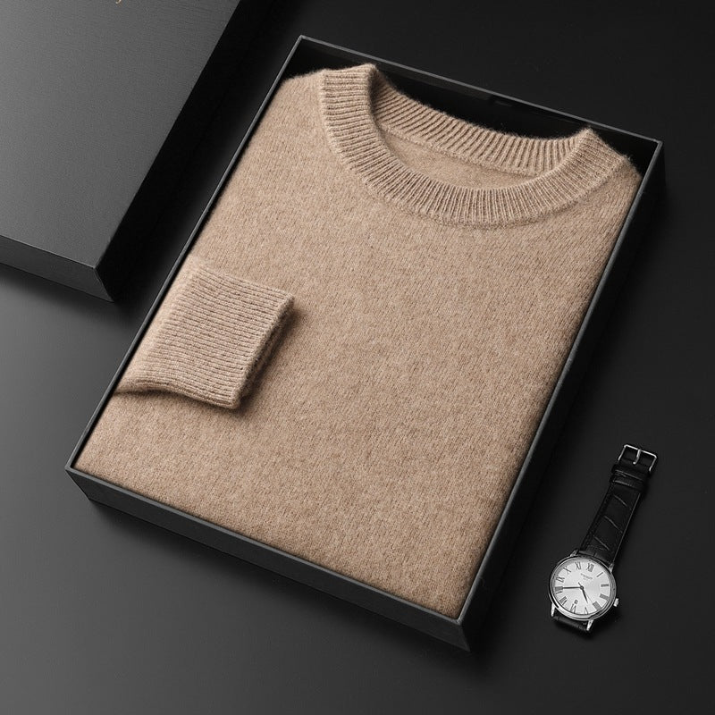 Men's Round Neck Pullover in Cashmere Look with Extra Soft Pile and Gift Box Mune Fashion