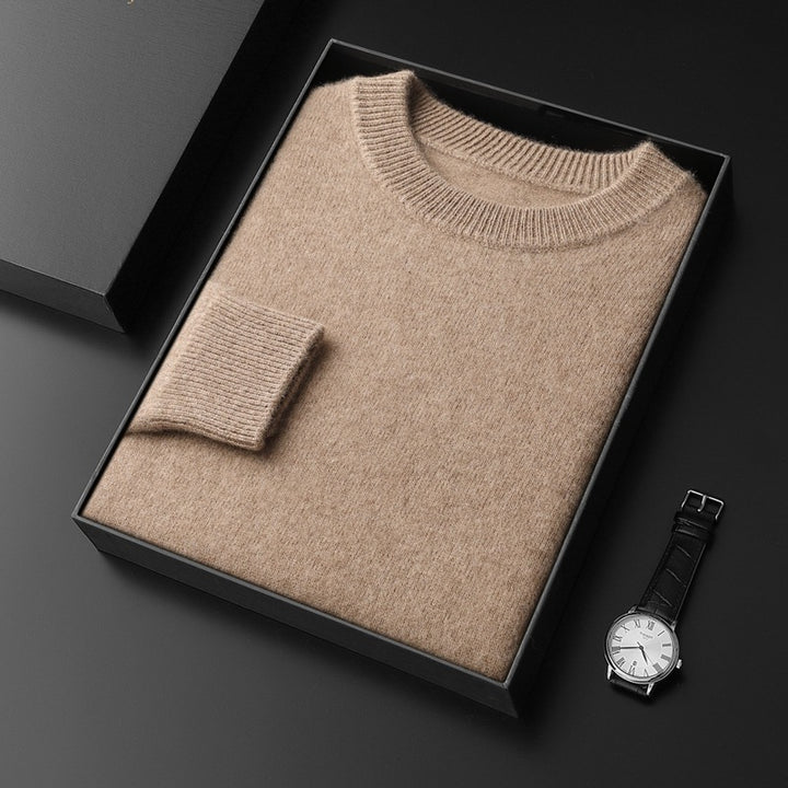Men's Round Neck Pullover in Cashmere Look with Extra Soft Pile and Gift Box Mune Fashion