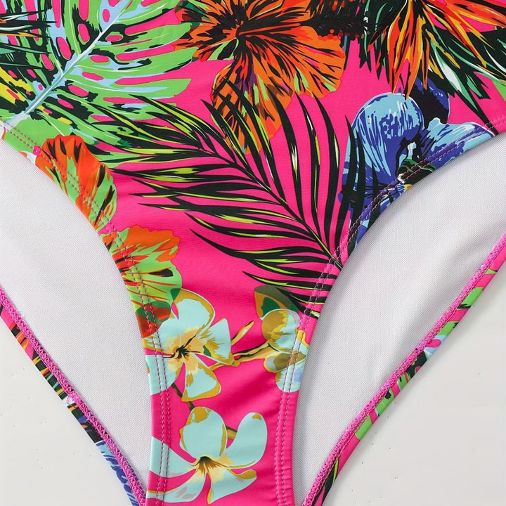 Women's bikini set with floral patterns and lightweight cover-up Mune Fashion