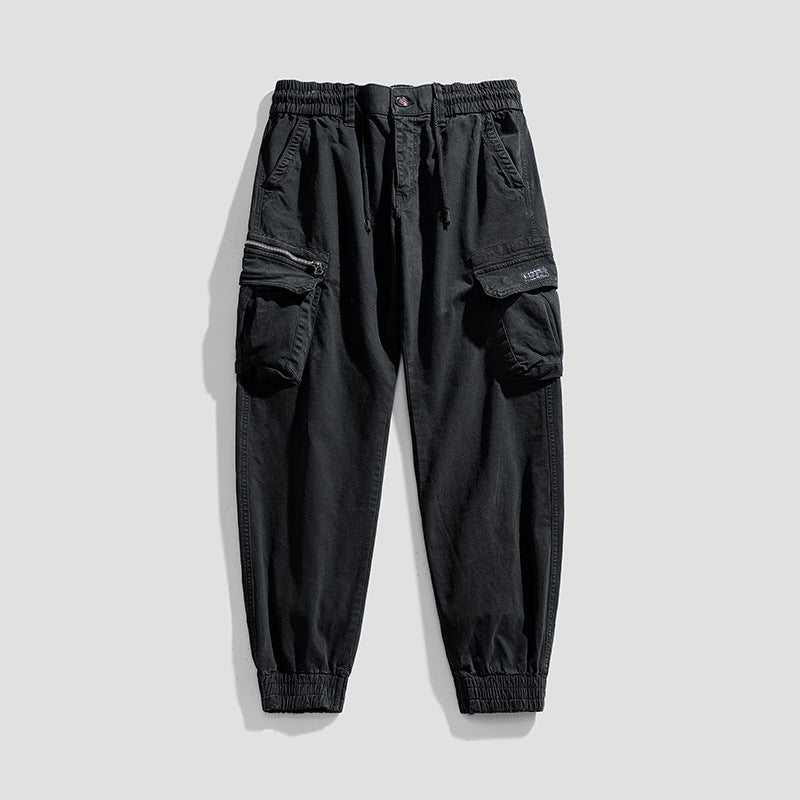 Men's Multifunctional Cargo Joggers in Urban Utility Style with Elastic Waistband and Flap Pockets Mune Fashion