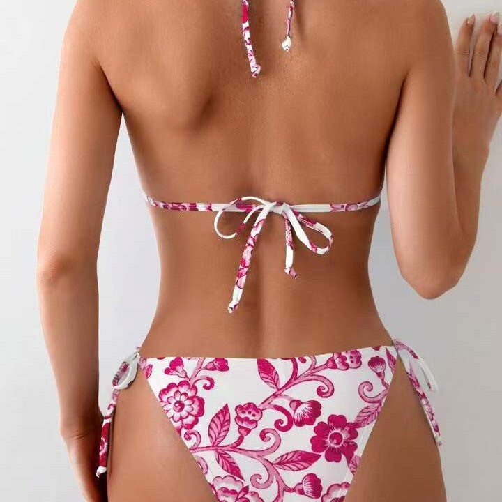 Women One-Piece Swimsuit with Floral Cut-Out Design and Sophisticated Lacing Mune Fashion