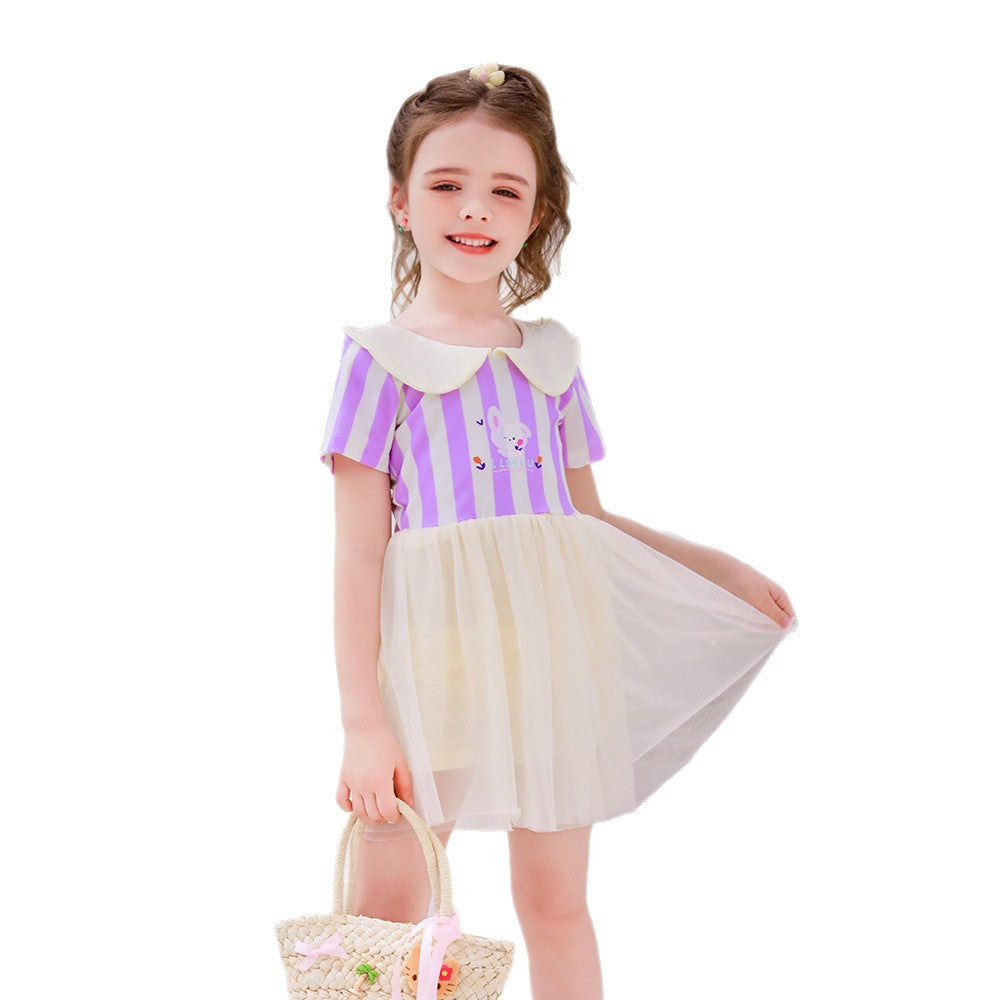 Women's tulle dress with cute collar Mune Fashion