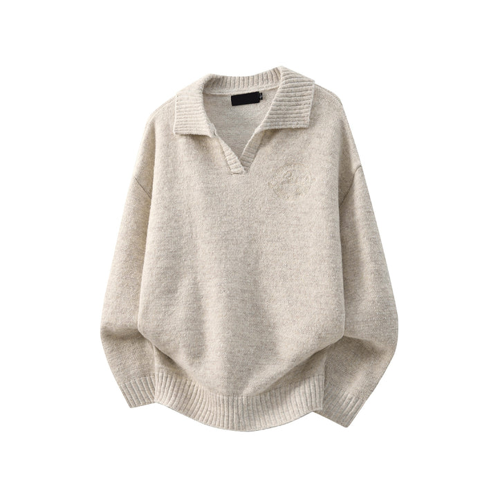 Women's Fashionable Chunky Knit Sweater with V-Neck Mune Fashion
