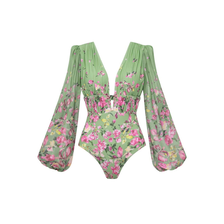 Women’s bikini set with floral cut and elegant maxi skirt Mune Fashion
