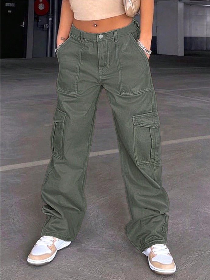 Women’s cargo pants with wide leg, high waist and utility pockets Mune Fashion
