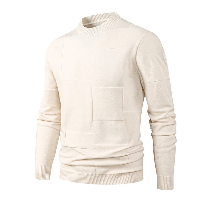 Men's Fashionable Knit Sweater with Crew Neck Mune Fashion