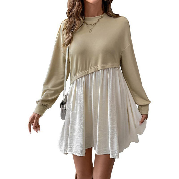Women Casual Sweat Dress with Balloon Sleeves Mune Fashion