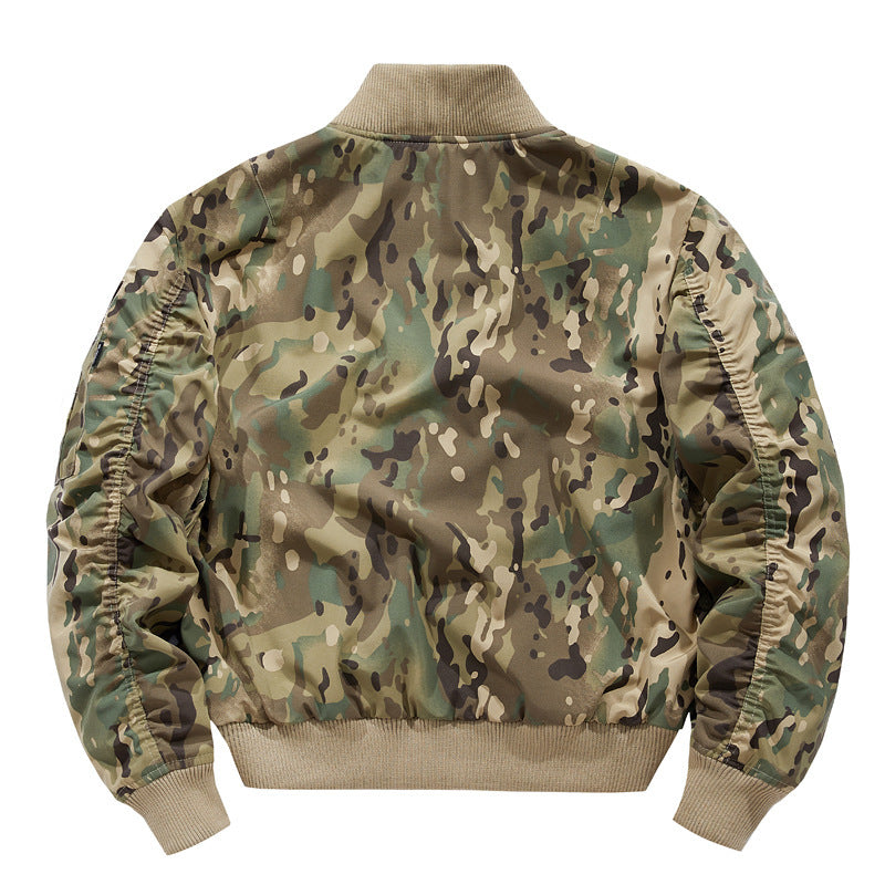 Men's bomber jacket in pilot style with tactical multiple pockets and patch details Mune Fashion