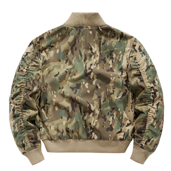 Men's bomber jacket in pilot style with tactical multiple pockets and patch details Mune Fashion
