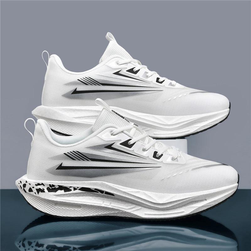Men's lightweight cushioned road running sneakers with high EVA platform sole and breathable knitted upper Mune Fashion