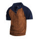 Men's layered look top with velour bib and short-sleeved cotton insert Mune Fashion