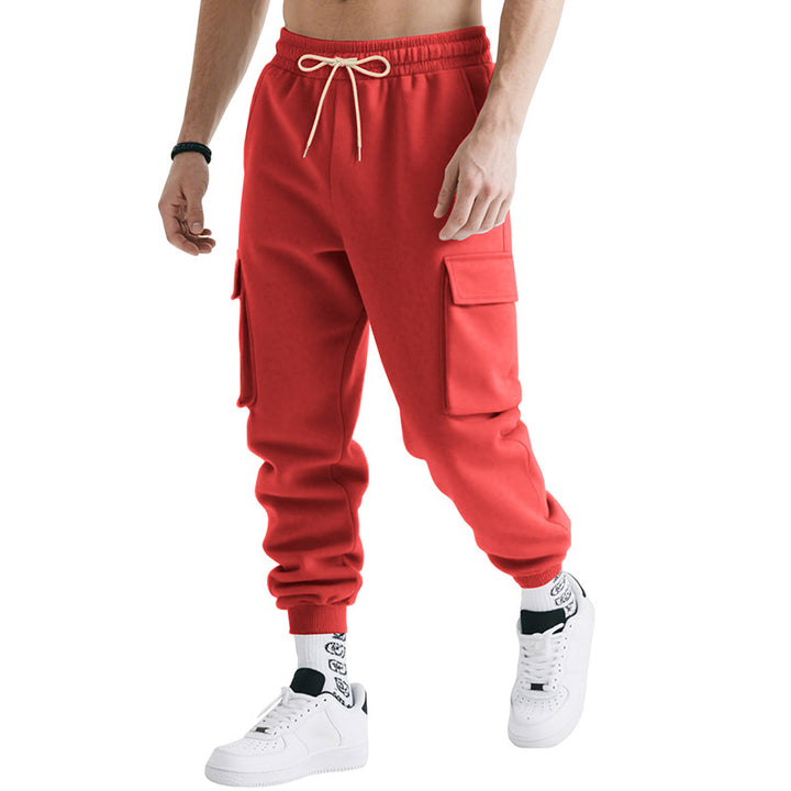 Men's nan multifunctional powerful jogging pants with generous flap pockets, elastic drawstring, and tapered leg ending Mune Fashion